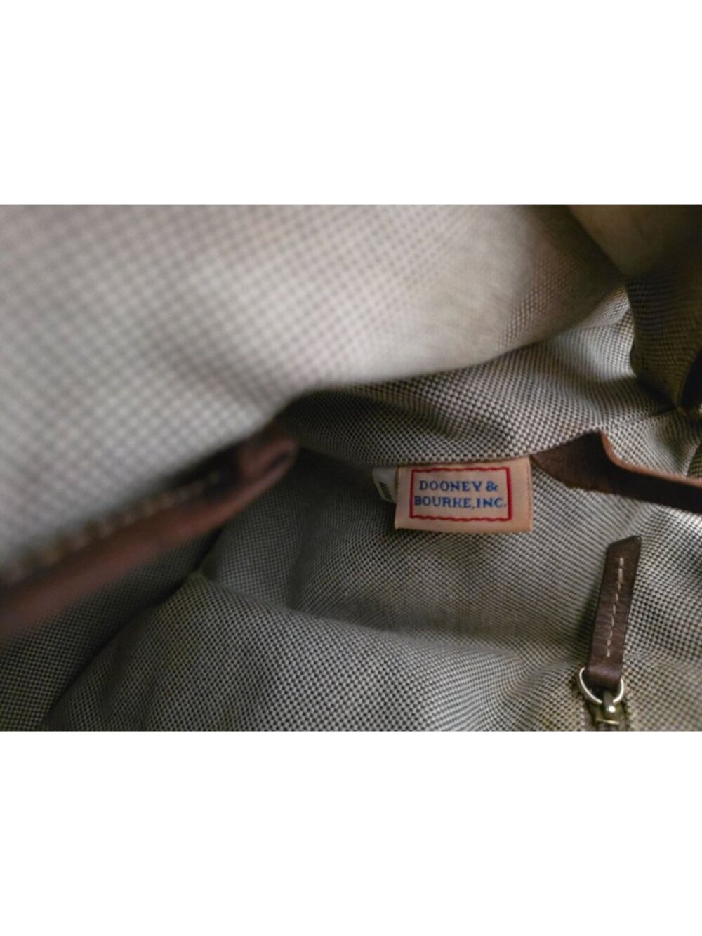 Dooney & Bourke East/West Blue & Brown Canvas Logo Tote w/ Matching Coin Pouch - Picture 12 of 14